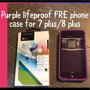 Purple lifeproof FRE case for iPhone 7/8 Plus